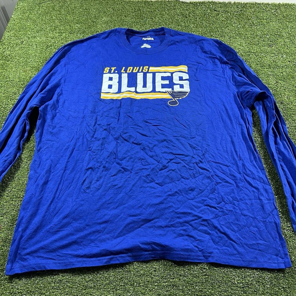 Fanatics St Louis Blues Graphic Long Sleeve T Shirt Men’s 3XL Blue Hockey